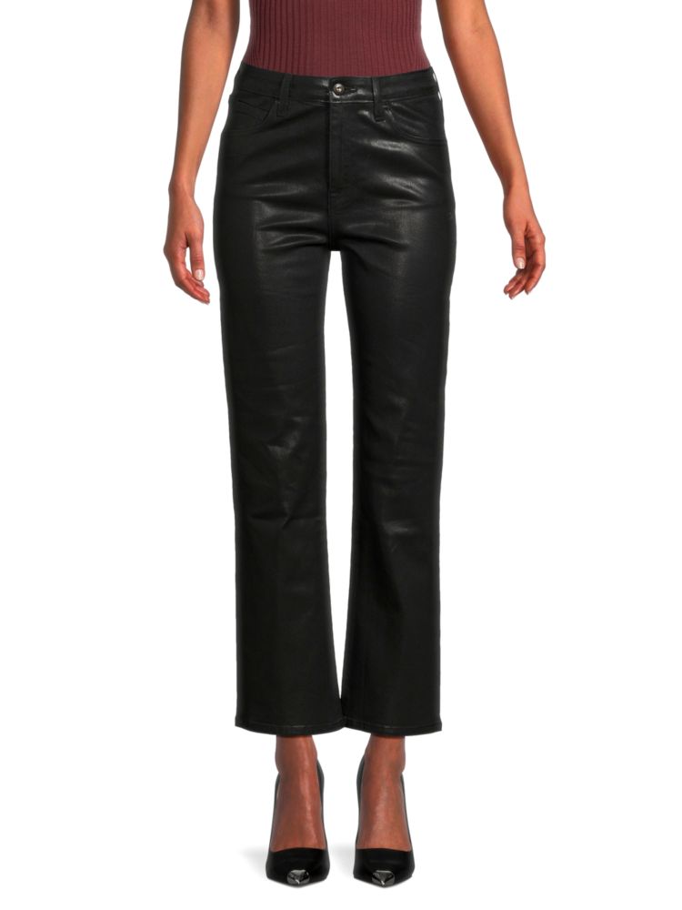 Прямые джинсы с покрытием River с высокой посадкой Simkhai, цвет Coated Black inkjet matt coated 450l91419