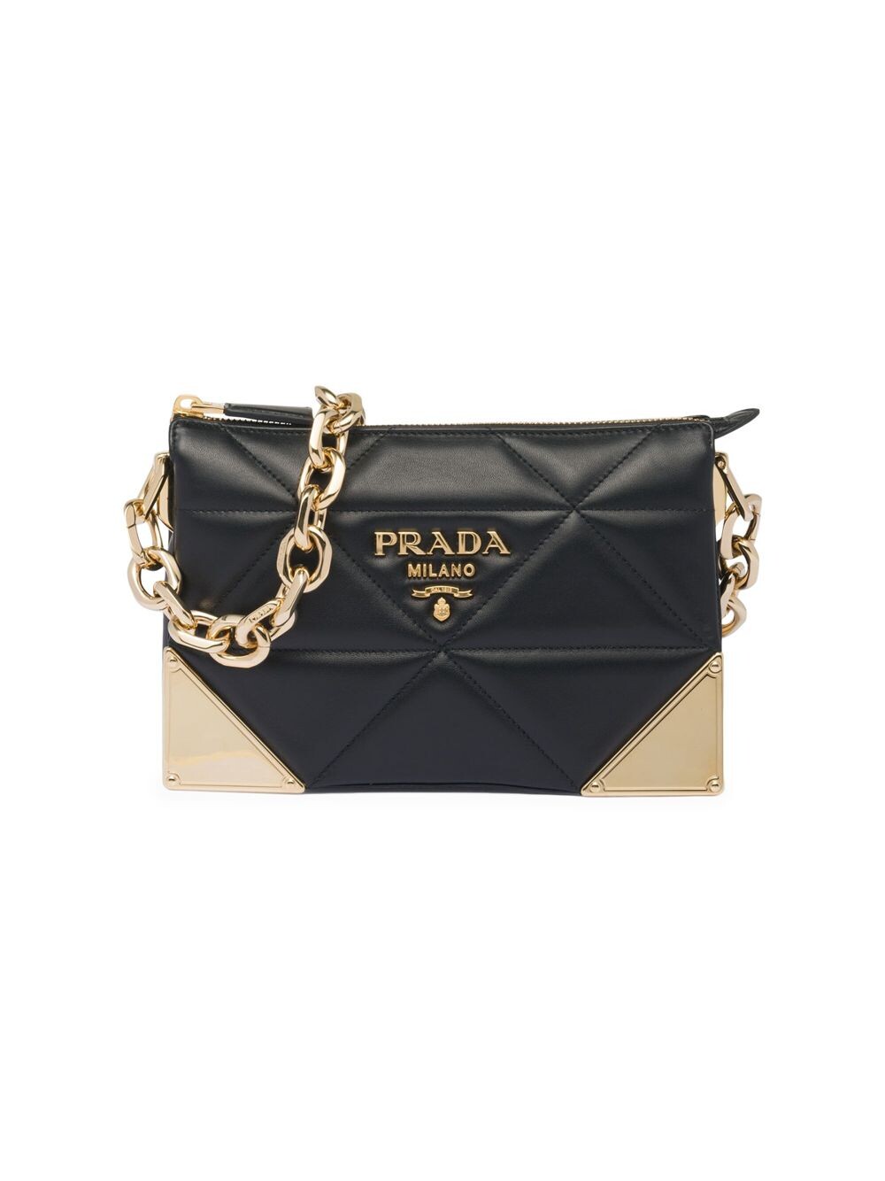 

Сумка через плечо из стеганой кожи наппа Prada, черный