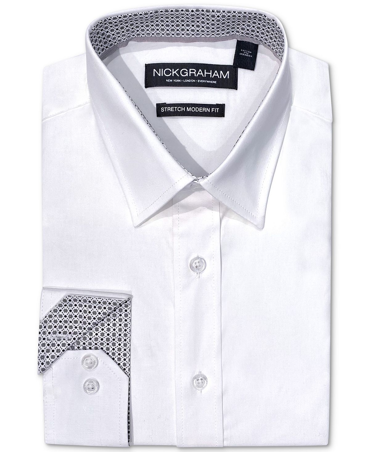 цена Мужская однотонная классическая рубашка из поплина Nick Graham