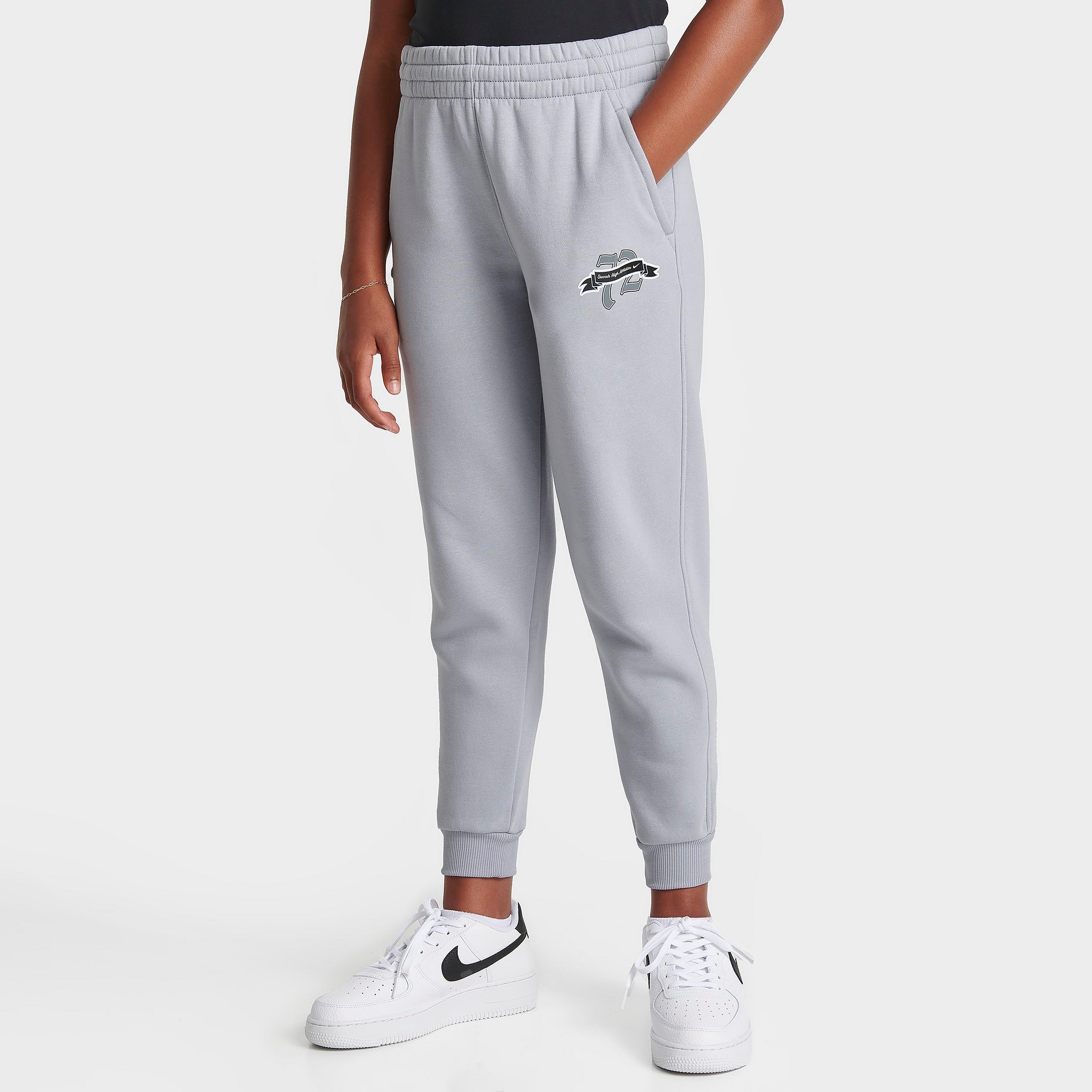 

Детские высокие брюки-джоггеры Nike Sportswear Club из флиса с галочкой, серый