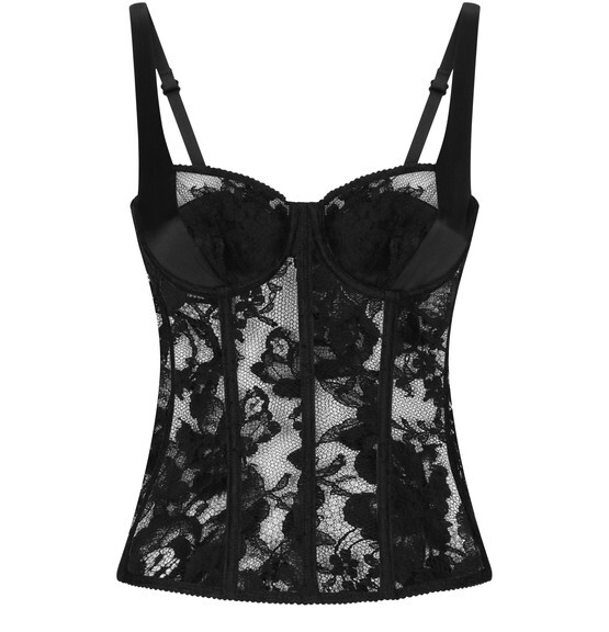 

Кружевное нижнее белье-бюстье на бретелях Dolce & Gabbana, черный