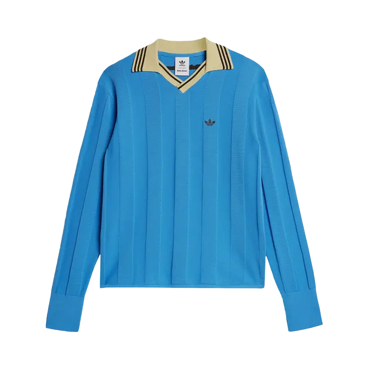 

Футболка Adidas adidas x Wales Bonner Knit Long-Sleeve Football 'Lucky Blue', синий