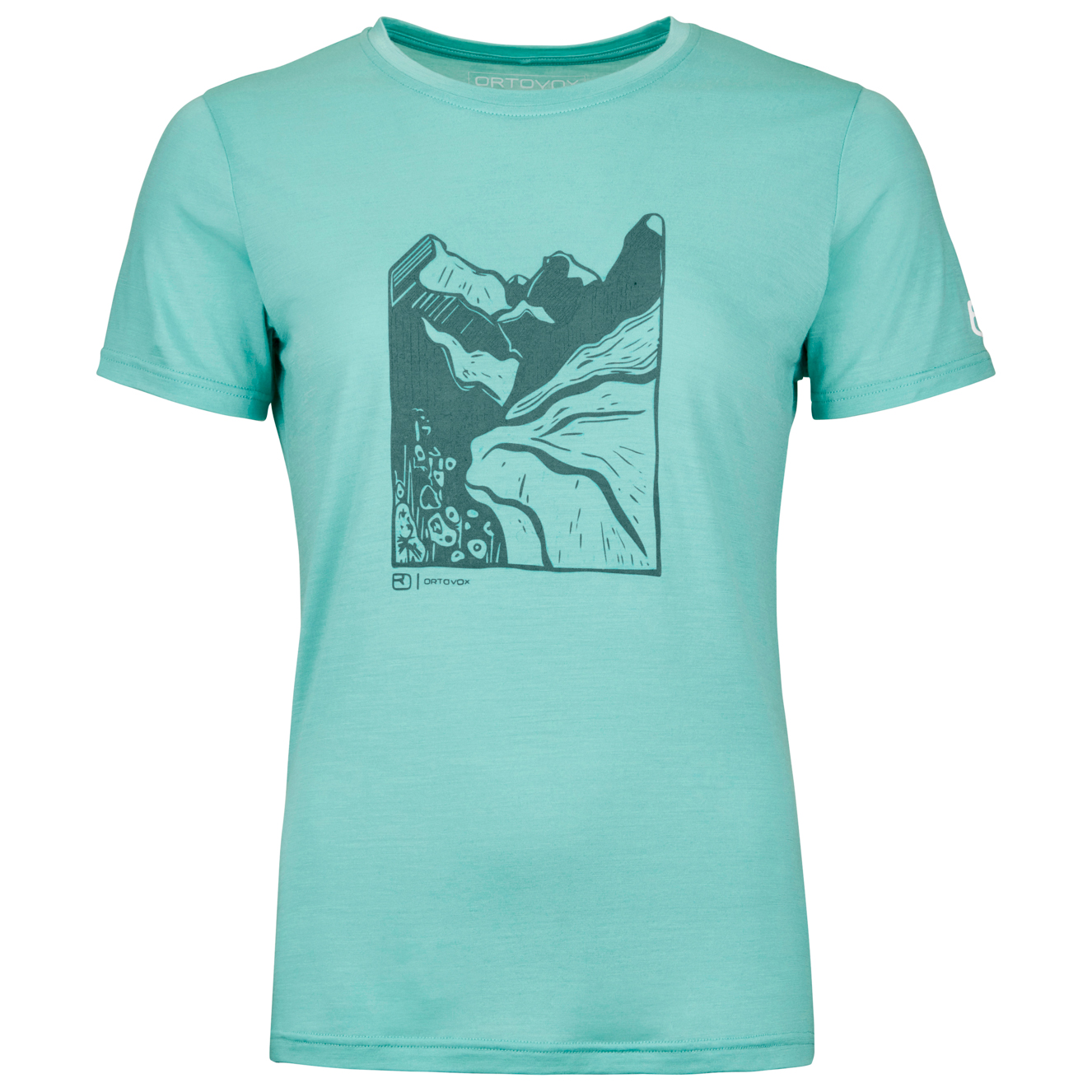 Рубашка из мериноса Ortovox Women's 120 Cool Tec Mountain Cut T Shirt, цвет Aquatic Ice