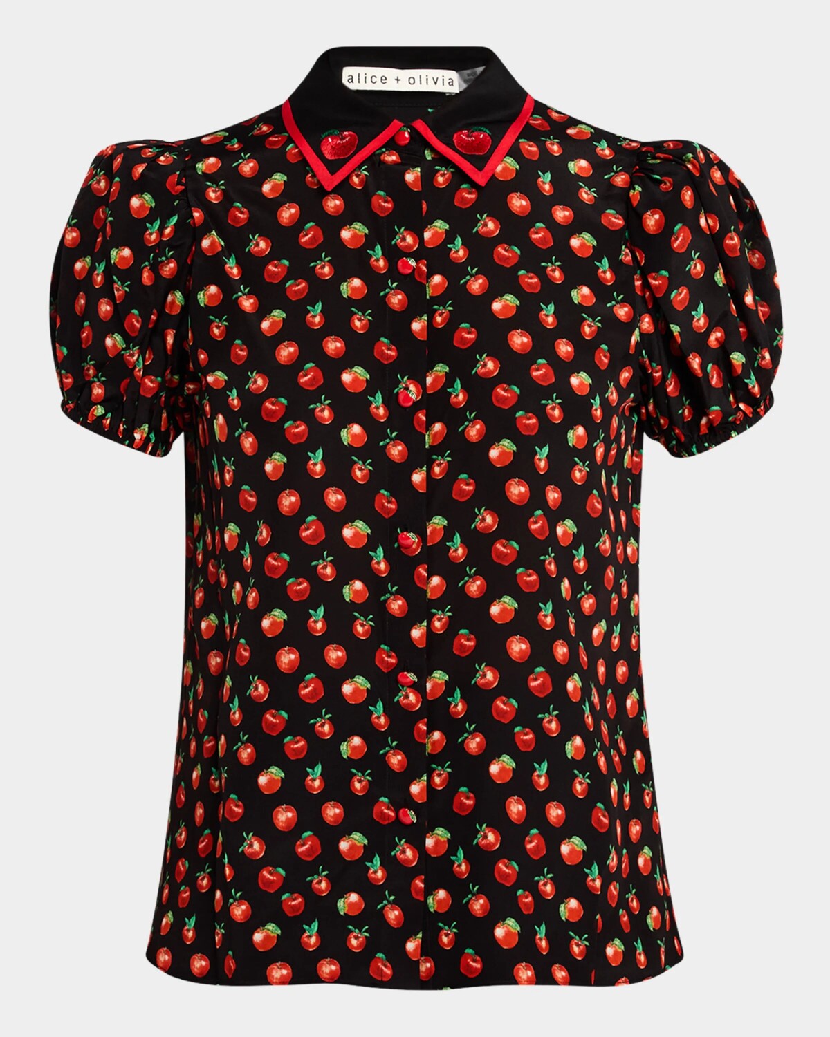 

Розовый - Блузка с пышными рукавами и вышивкой Lady Apple Willa Alice + Olivia