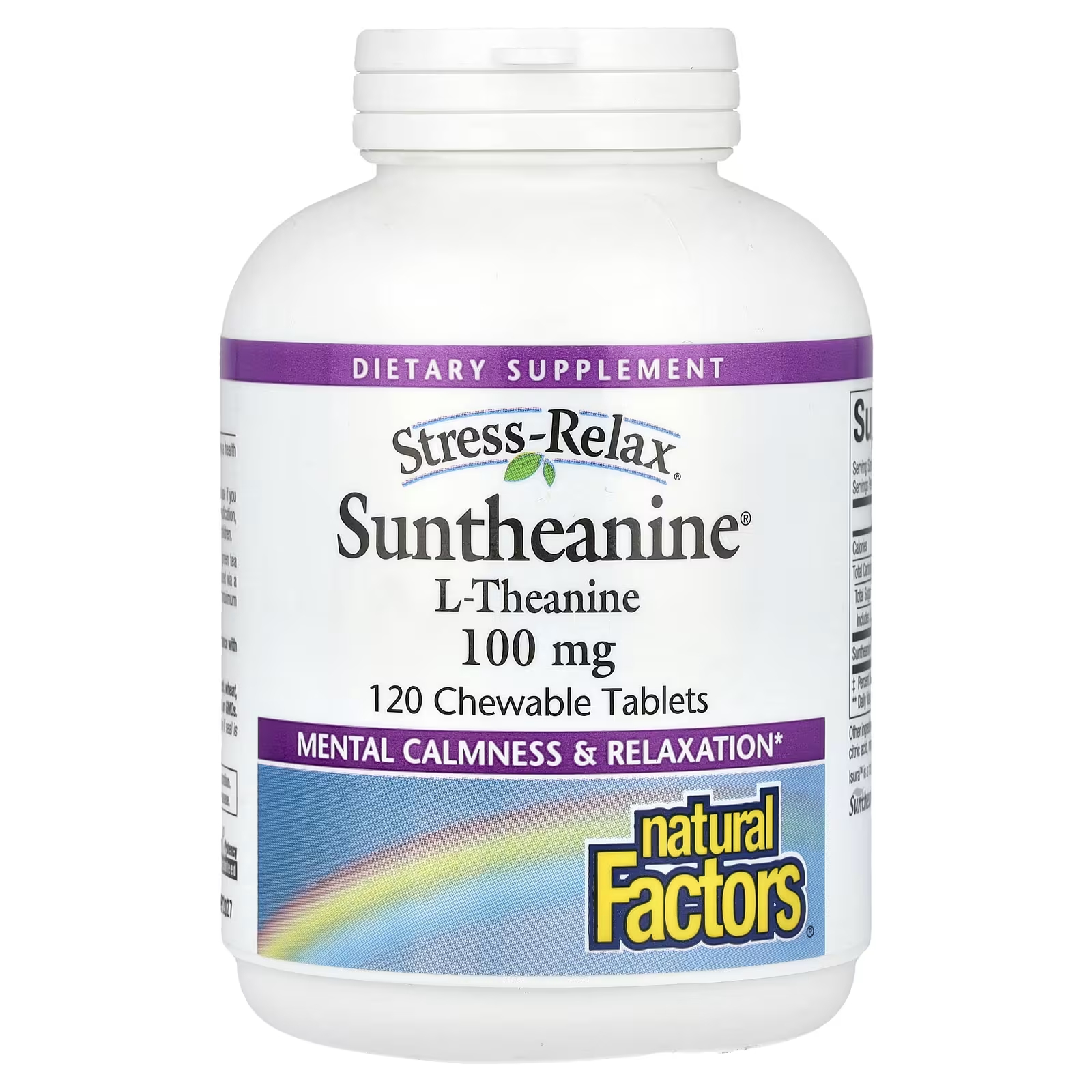 L-Теанин Natural Factors Stress-Relax Suntheanine 200 мг, 120 штук natural factors stress relax suntheanine l теанин 100 мг 60 жевательных таблеток