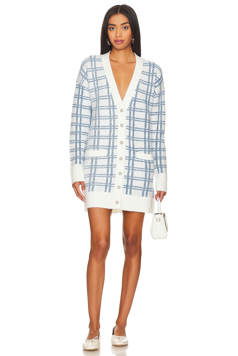 

Платье MAJORELLE Steph Boyfriend Cardigan, цвет Ivory & Blue