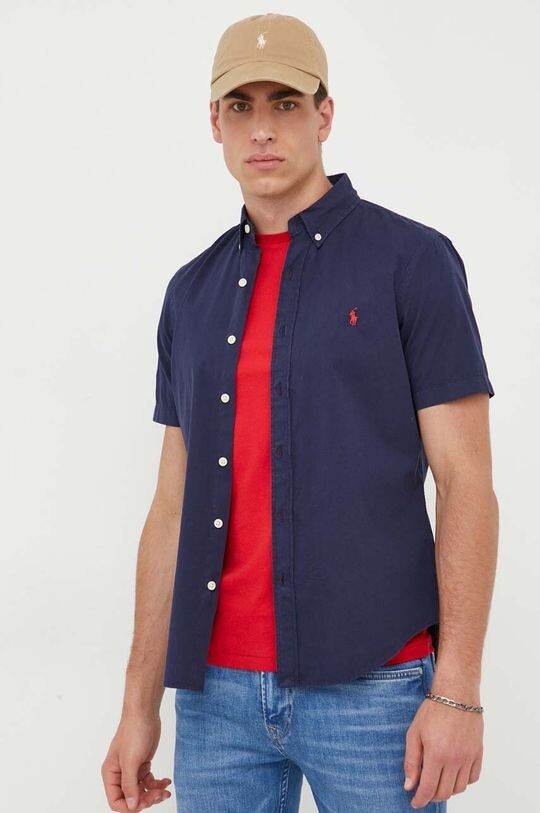

Хлопковая рубашка Polo Ralph Lauren, темно-синий