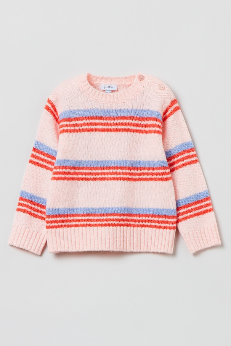 Полосатый свитер с овальным вырезом Ovs, красный пышный свитер с овальным вырезом ovs розовый