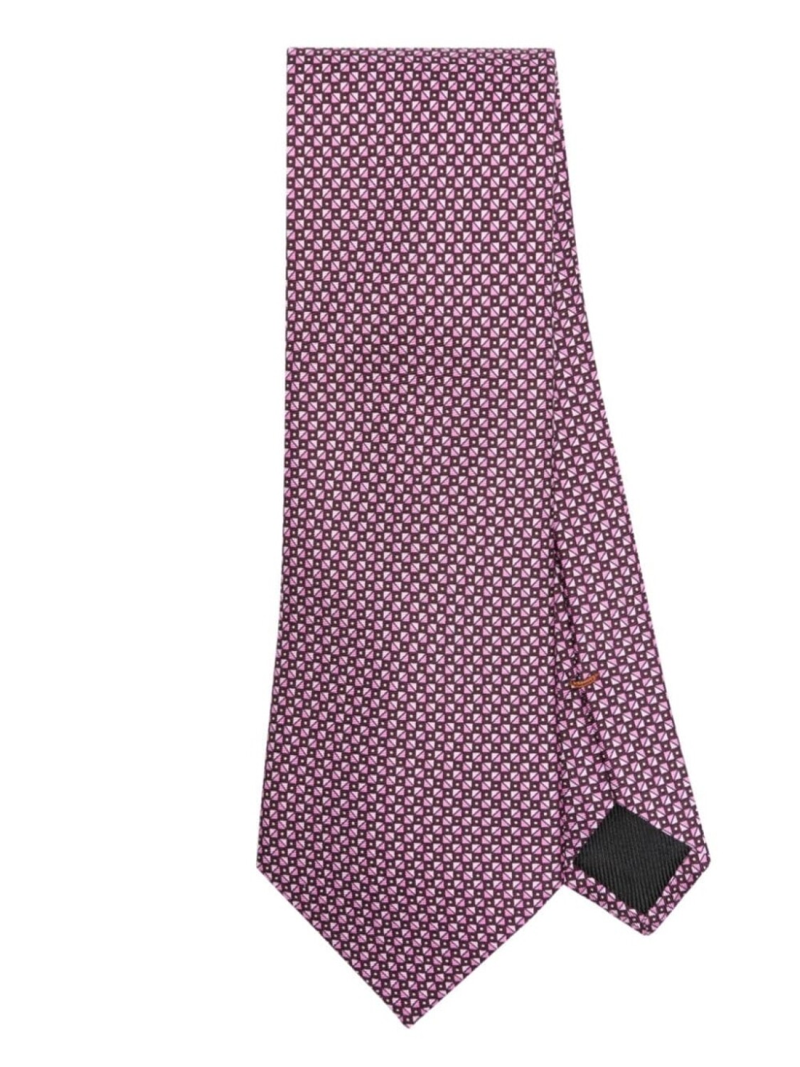

Zegna шелковый галстук с геометричным узором, розовый