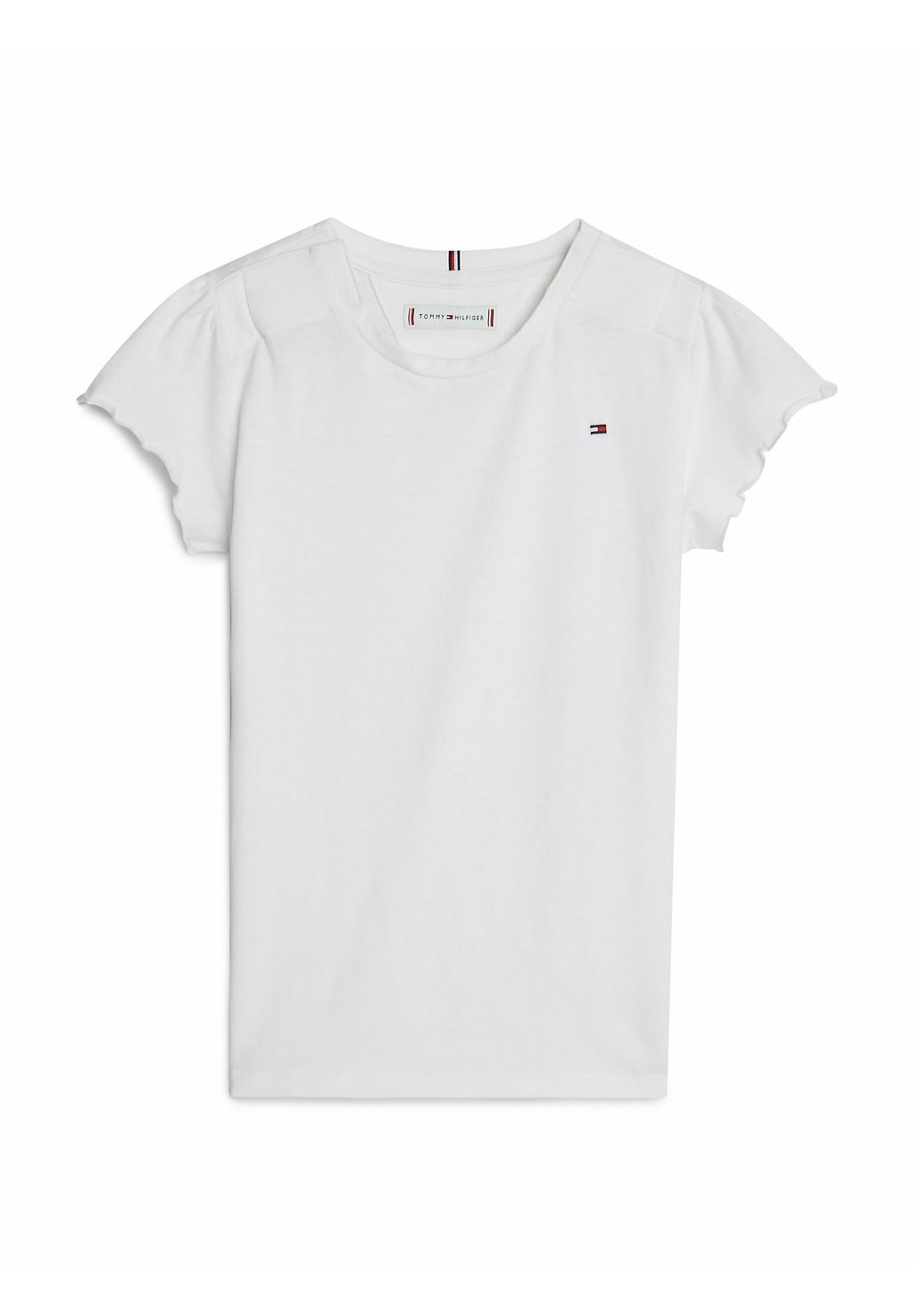 Базовая футболка Adaptive Essential Ruffle Sleeve Slim Tommy Hilfiger, белый