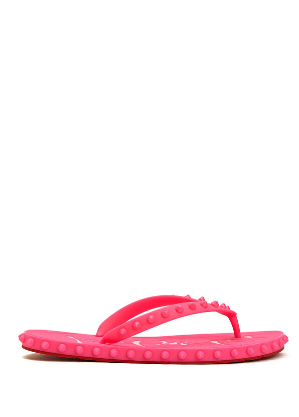 

Розовые женские пляжные тапочки rockstud Christian Louboutin