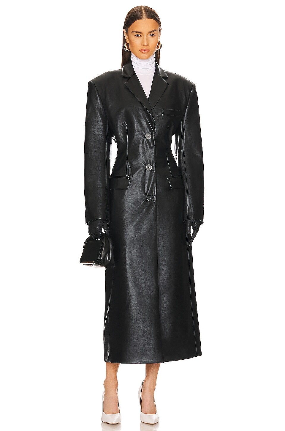 

Пальто Helsa Waterbased Faux Leather Long, черный