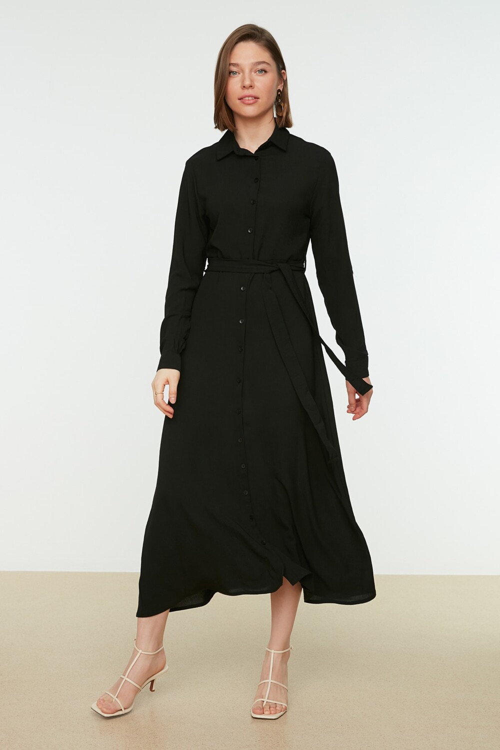 

Платье - Черное - Платье-рубашка Trendyol Modest, черный