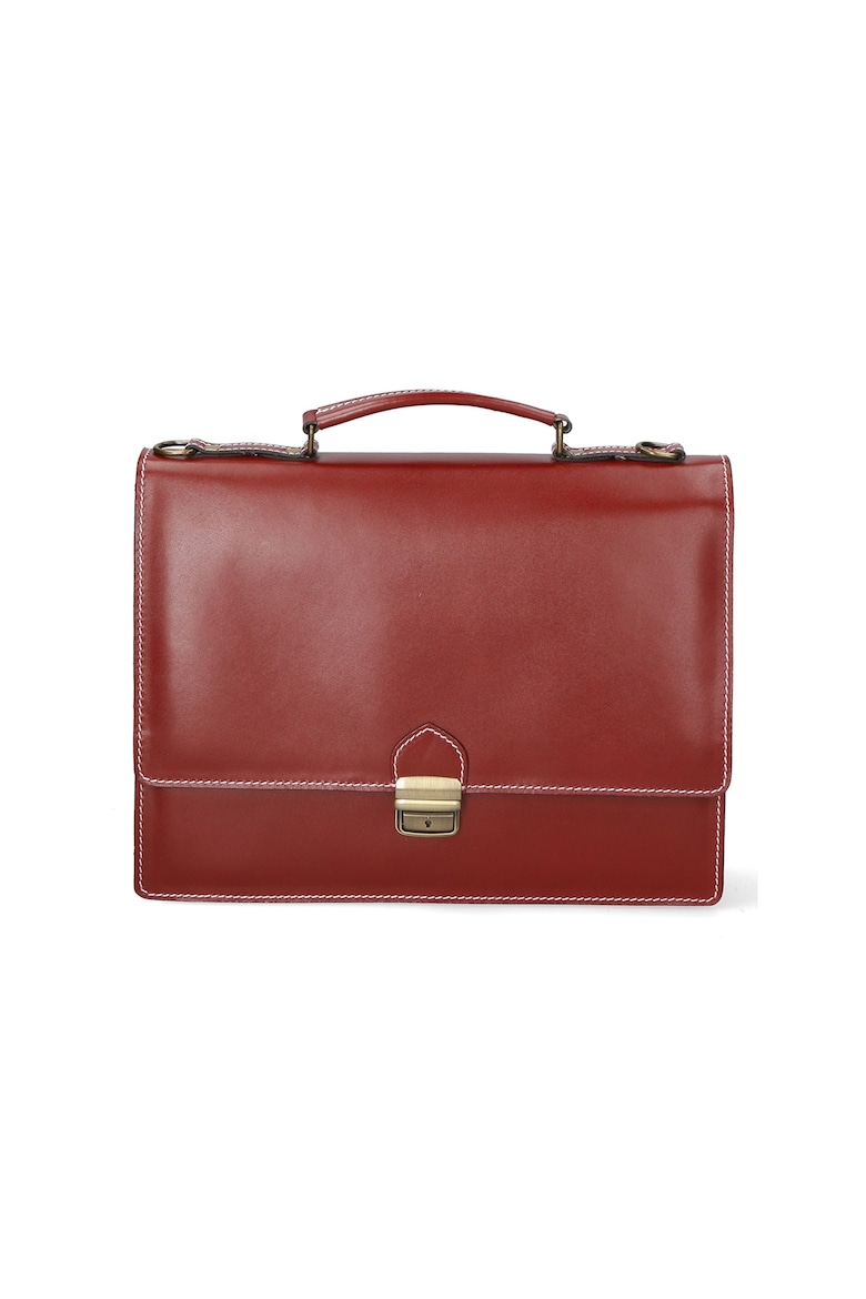 Кожаный портфель со съемным плечевым ремнем Gave Lux, красный