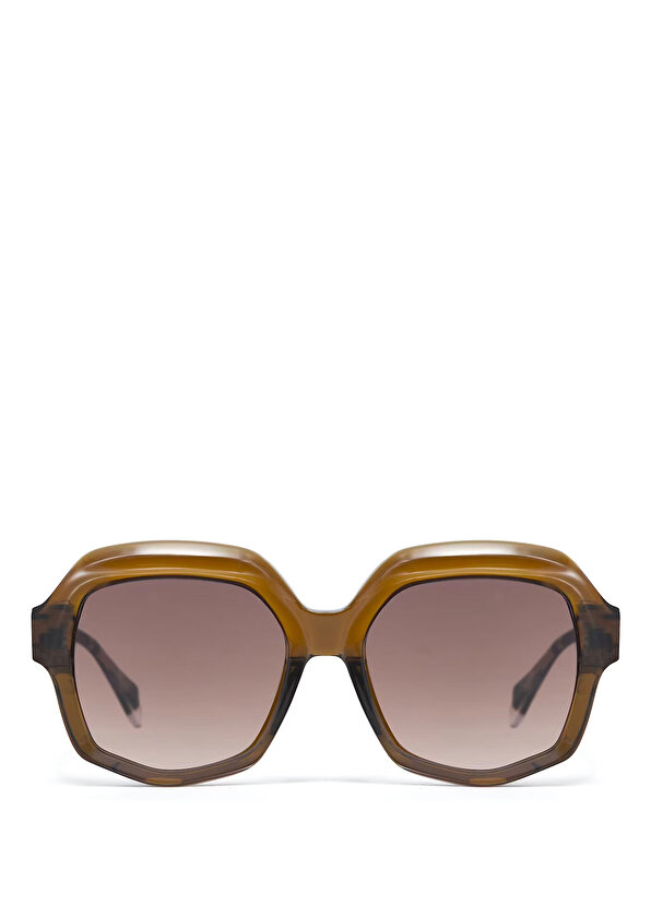 цена Коричневые женские солнцезащитные очки pixie 6852 0 с геометрическим рисунком Gigi Studios