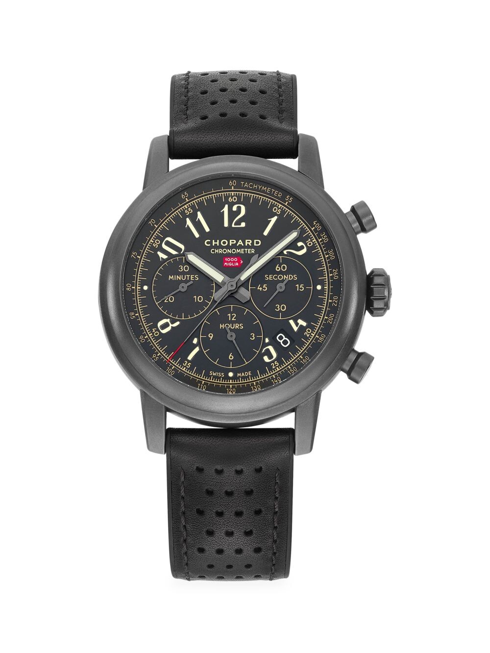 

Часы-хронограф Mille Miglia Limited Edition из нержавеющей стали с кожаным ремешком Chopard, черный