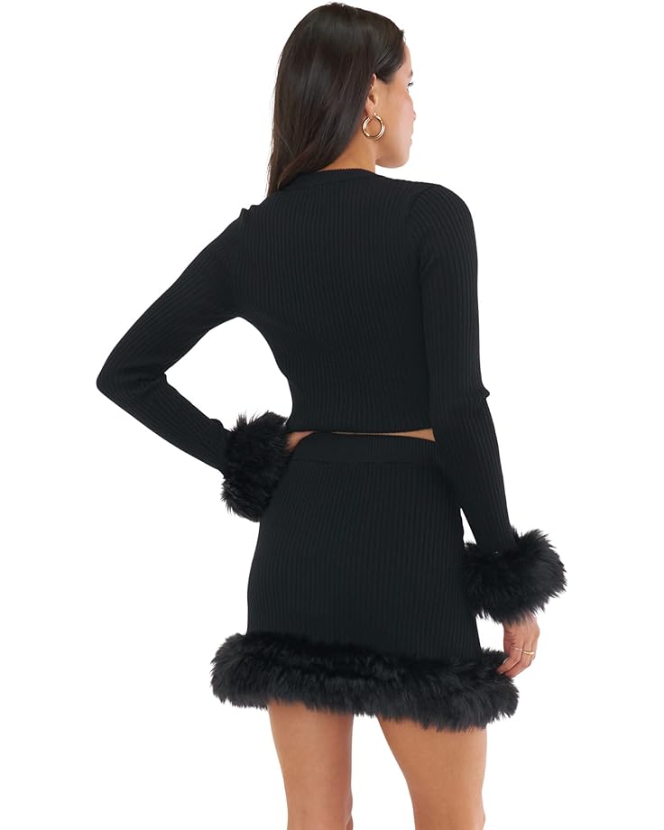 Юбка Show Me Your Mumu Fran Miniskirt, цвет Black Knit/Faux Fur топ show me your mumu corset цвет black faux leather