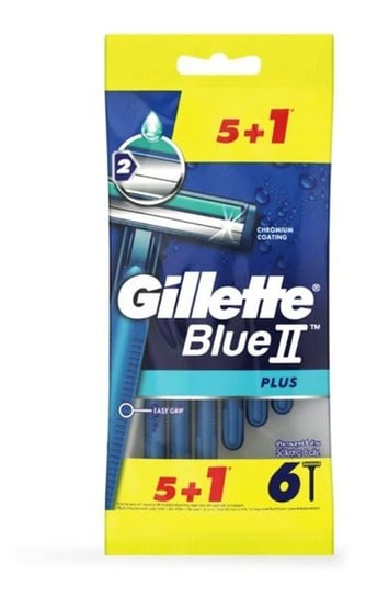 

Одноразовые бритвы для мужчин. 6 шт. Gillette, Blue II Plus