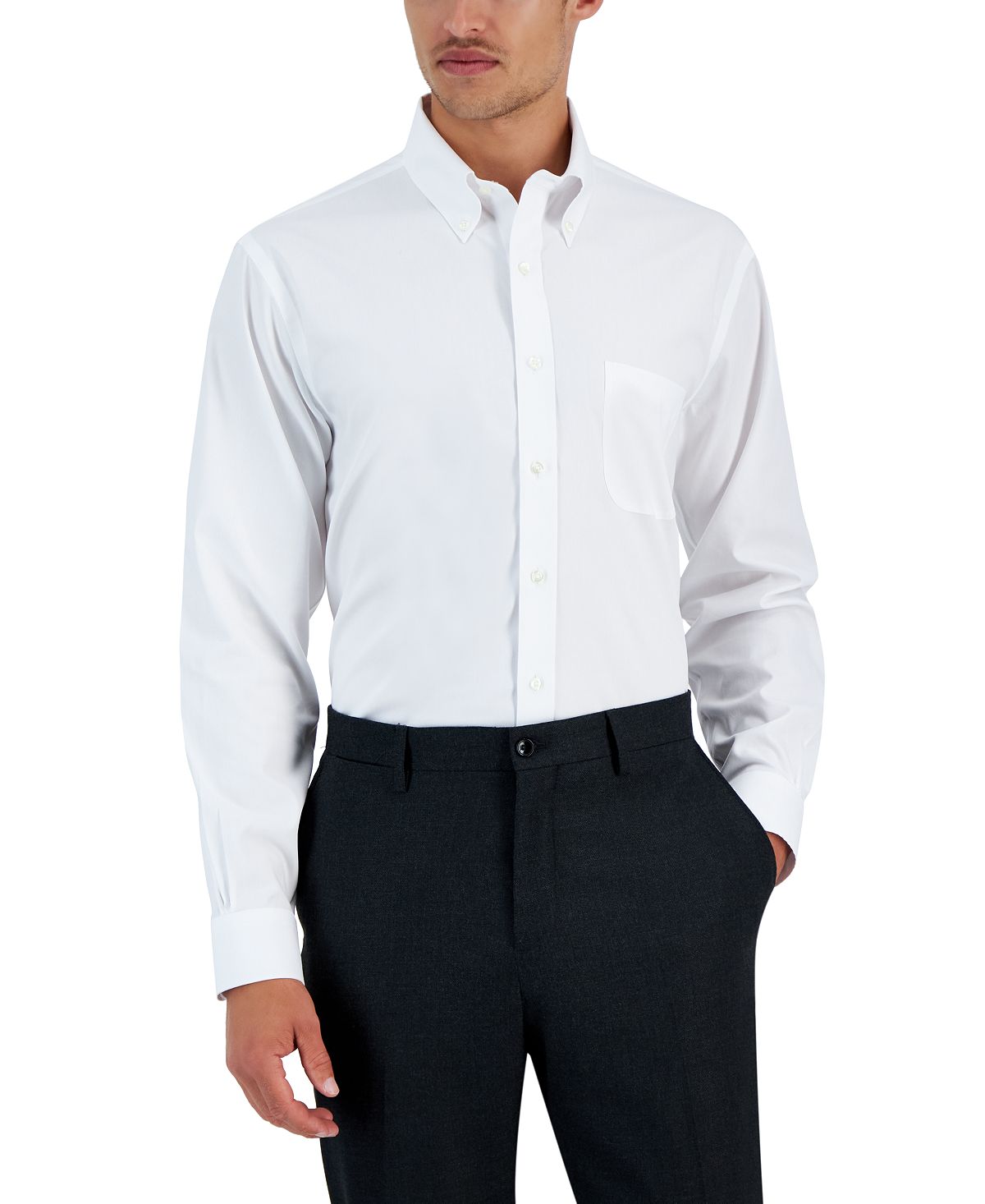 цена Мужские однотонные классические рубашки обычного кроя без глажки Brooks Brothers