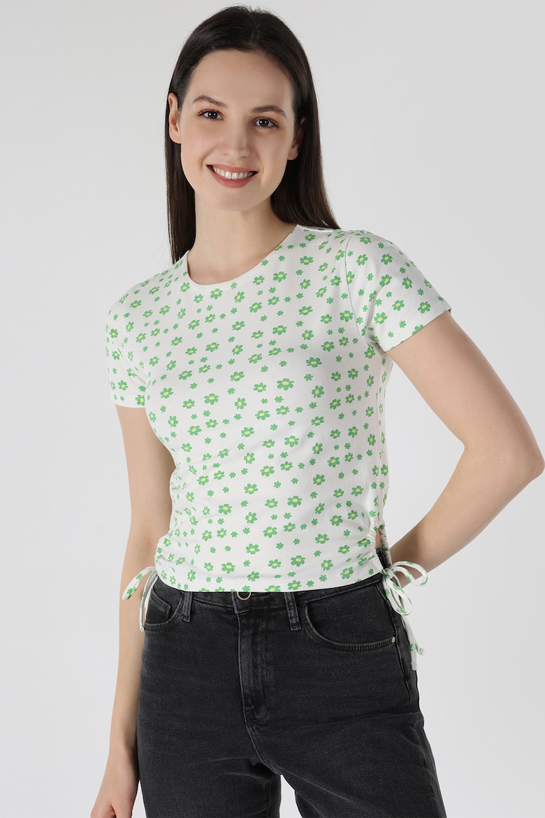 Короткая футболка с цветочным принтом Colin'S, зеленый