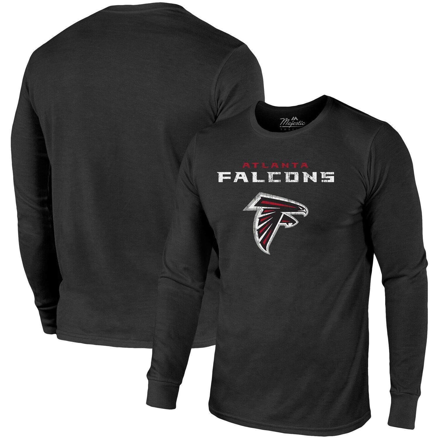 

Футболка с длинными рукавами Atlanta Falcons Threads Lockup Tri-Blend - черная Majestic