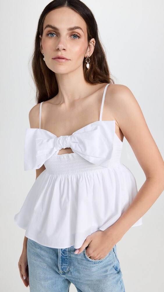 

Топ English Factory Front Bow Peplum, слоновая кость