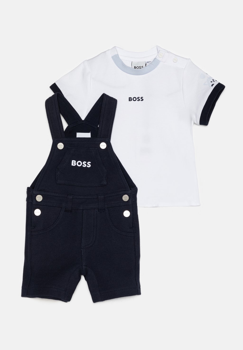 

Подарок на рождение BABY DUNGAREES SET BOSS Kidswear, цвет bleu