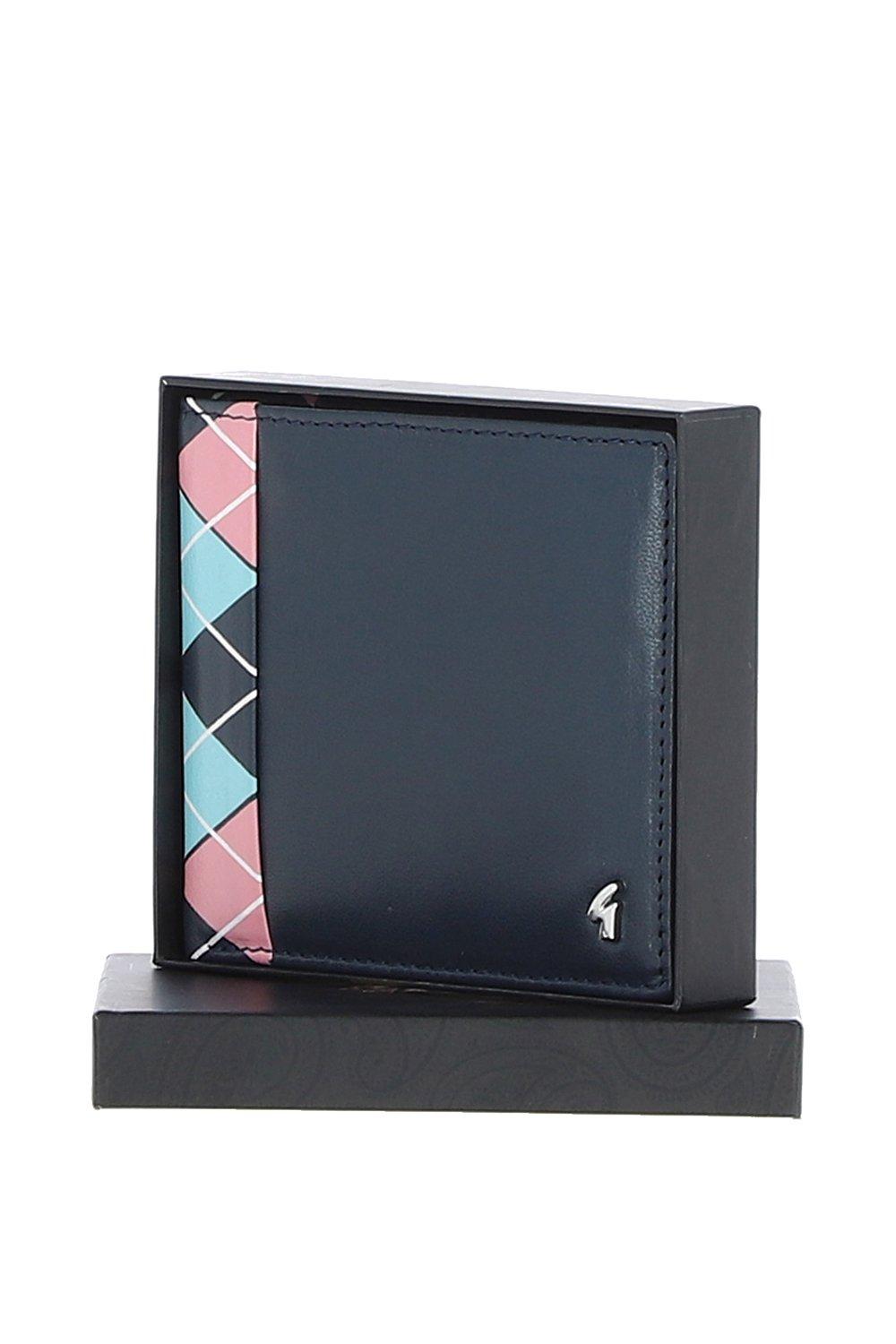 Классический кошелек на 8 карт из натуральной кожи GABICCI, темно-синий