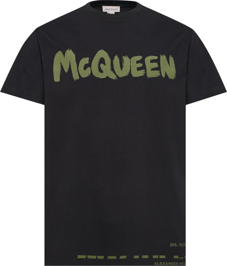 

Футболка Alexander McQueen Graffiti 'Black/Khaki', черный