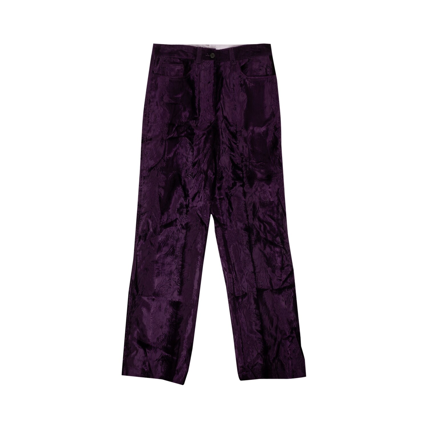 

Брюки-пеннан из мятого бархата Dries Van Noten, цвет Черный