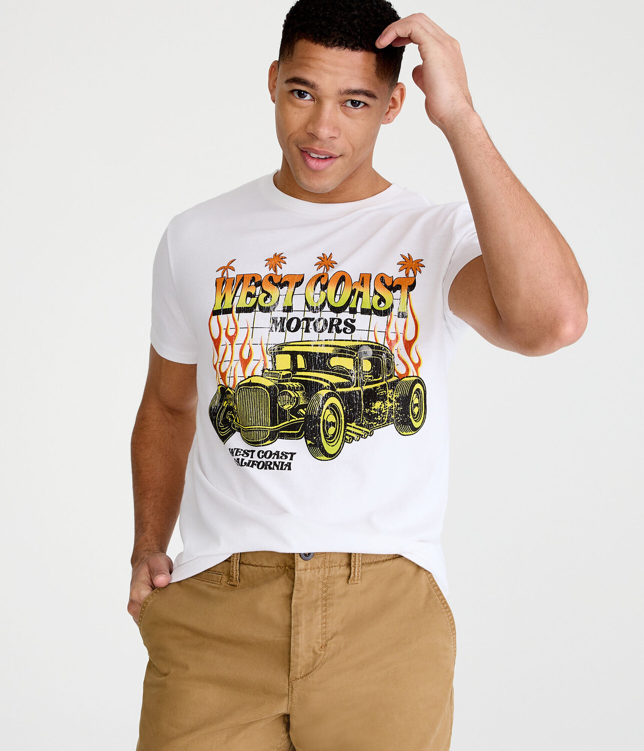 

Футболка с графическим рисунком West Coast Hot Rod Aeropostale, белый