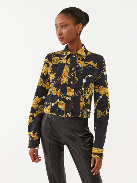 

Джинсовая куртка узкого кроя Versace Jeans Couture, черный