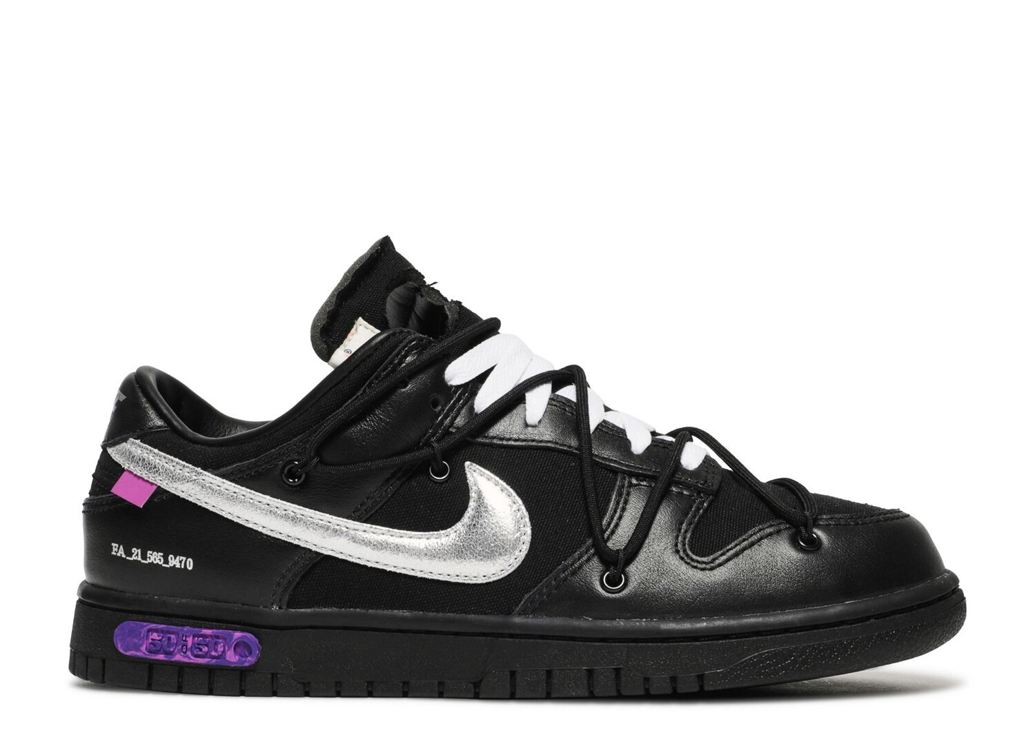 

Кроссовки Nike Off-White X Dunk Low 'Lot 50 Of 50', черный