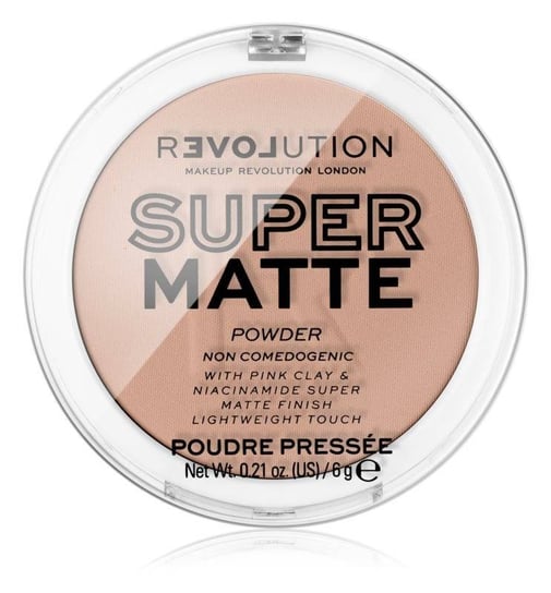Прессованная пудра Super Matte, матирующая пудра, теплый бежевый, 6 г Makeup Revolution
