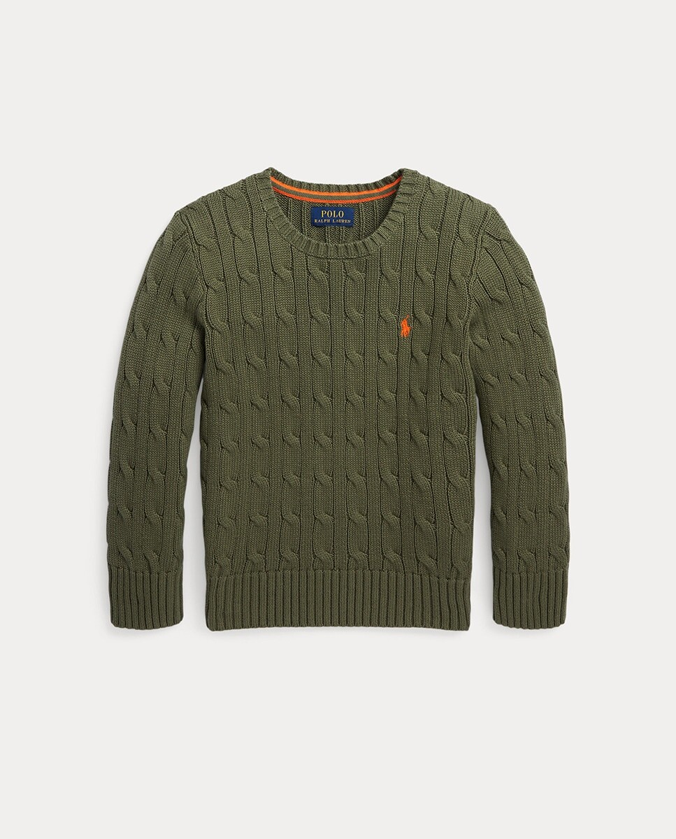 

Хлопковый свитер цвета хаки для мальчика Polo Ralph Lauren