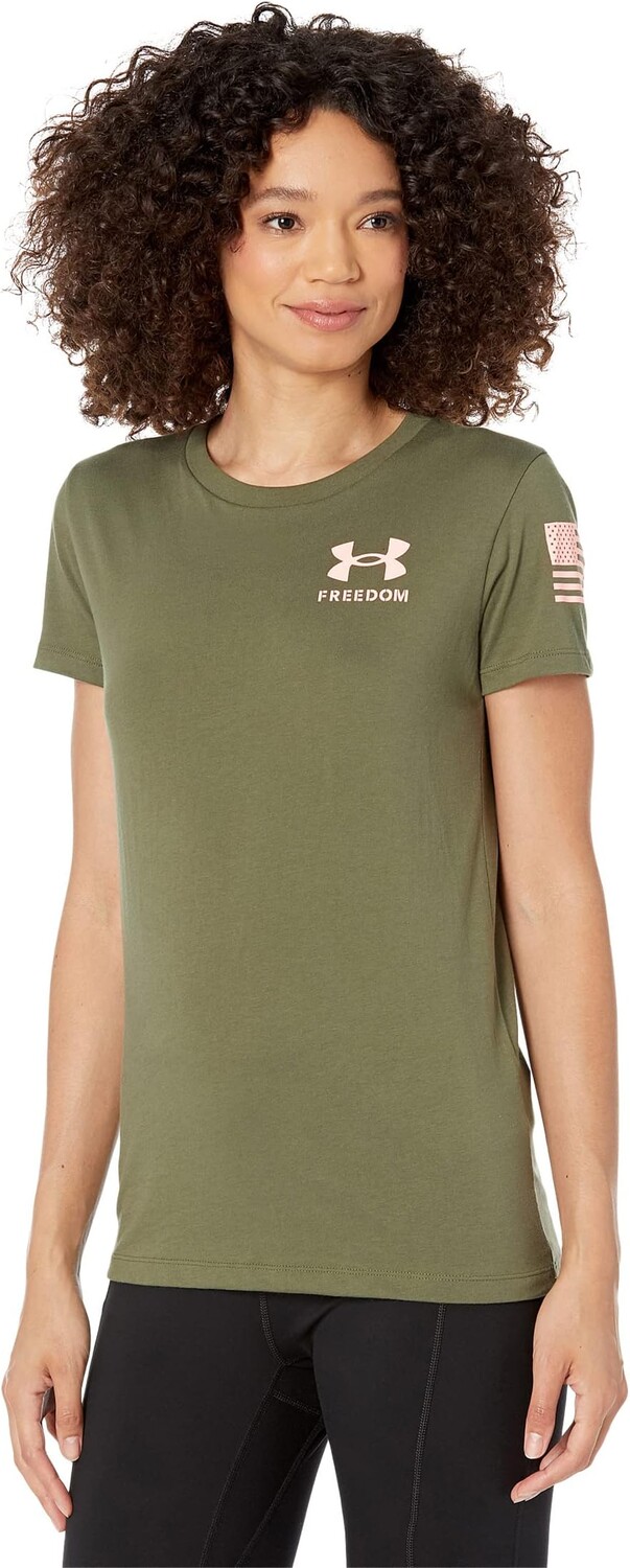 

Новая футболка с флагом свободы Under Armour, цвет Marine OD Green/Pink Sands