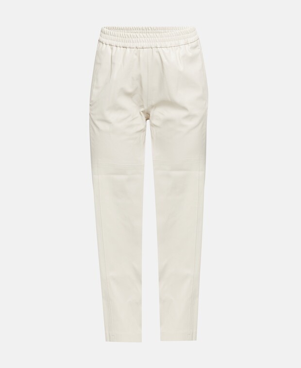 

Брюки из кожи 7 for all Mankind, цвет Greige