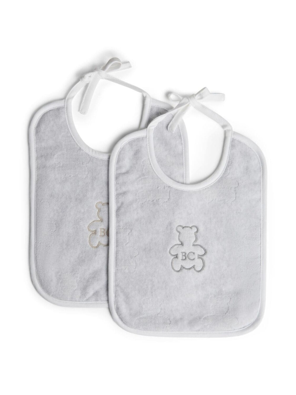 

Brunello Cucinelli Kids комплект из двух нагрудников с вышитым логотипом, серый