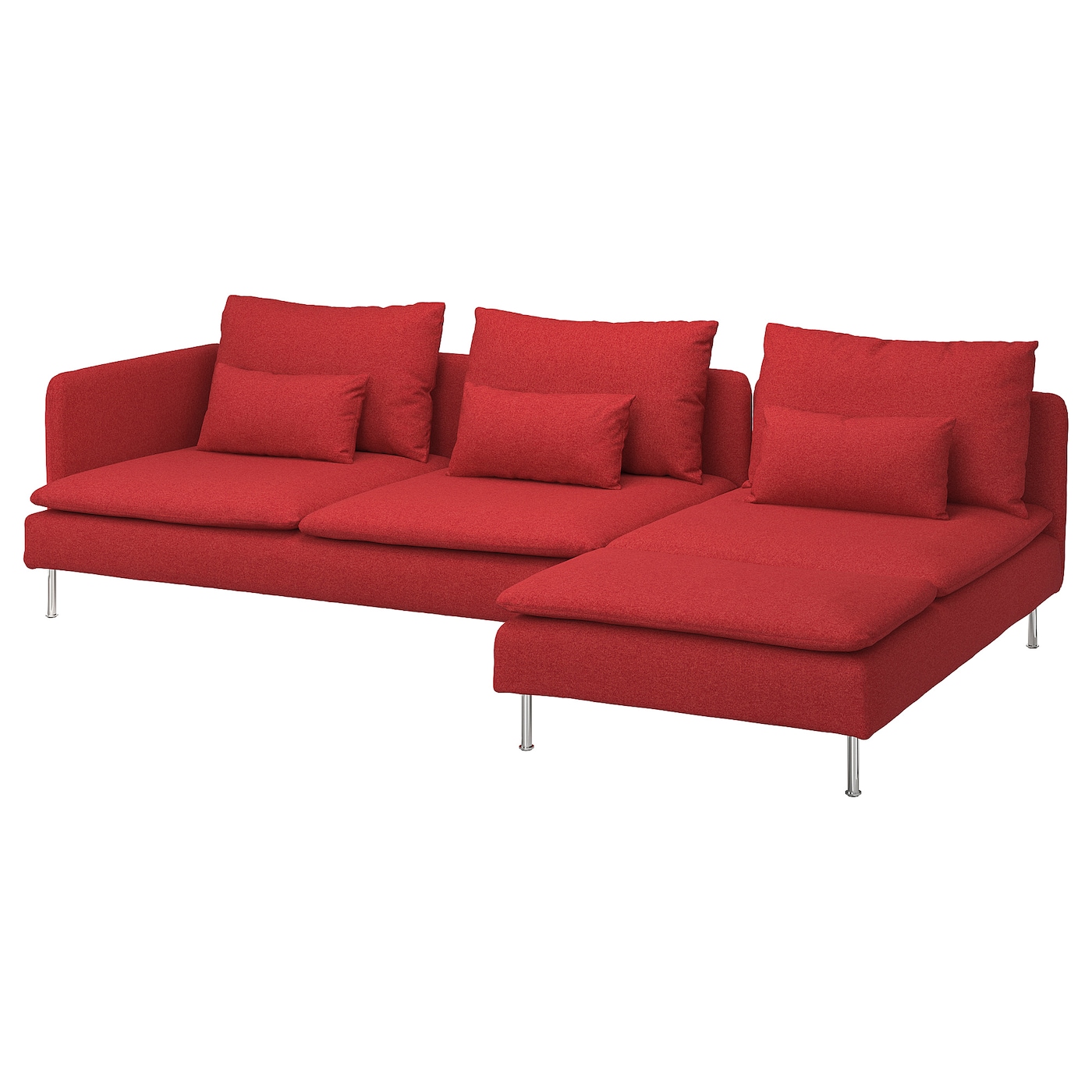 СЁДЕРХАМН 4-местный диван + диван, створка Тонеруд/красный SODERHAMN IKEA диван куба раскладной сканди 11