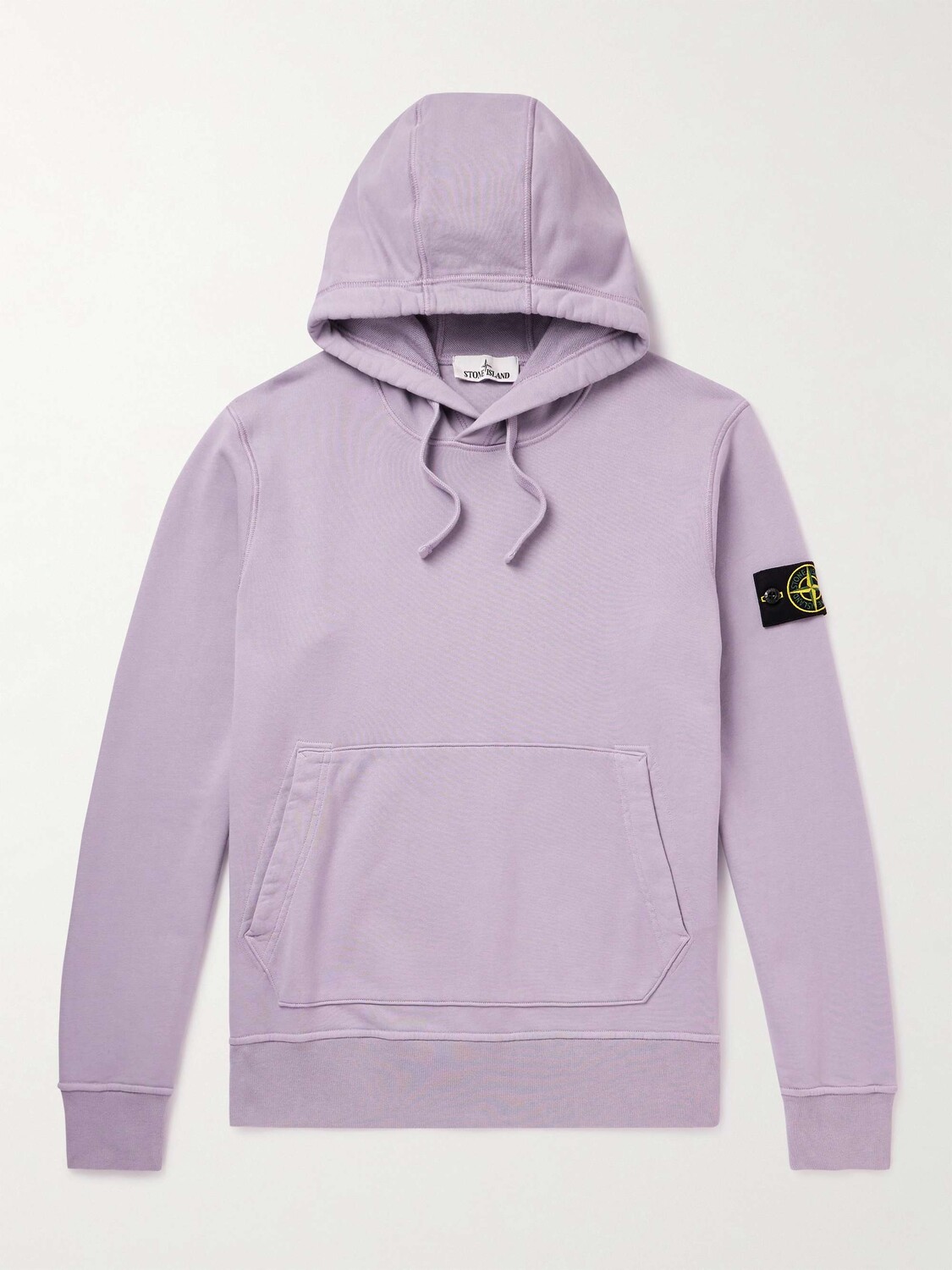 

Худи из хлопкового джерси с аппликацией логотипа STONE ISLAND, фиолетовый