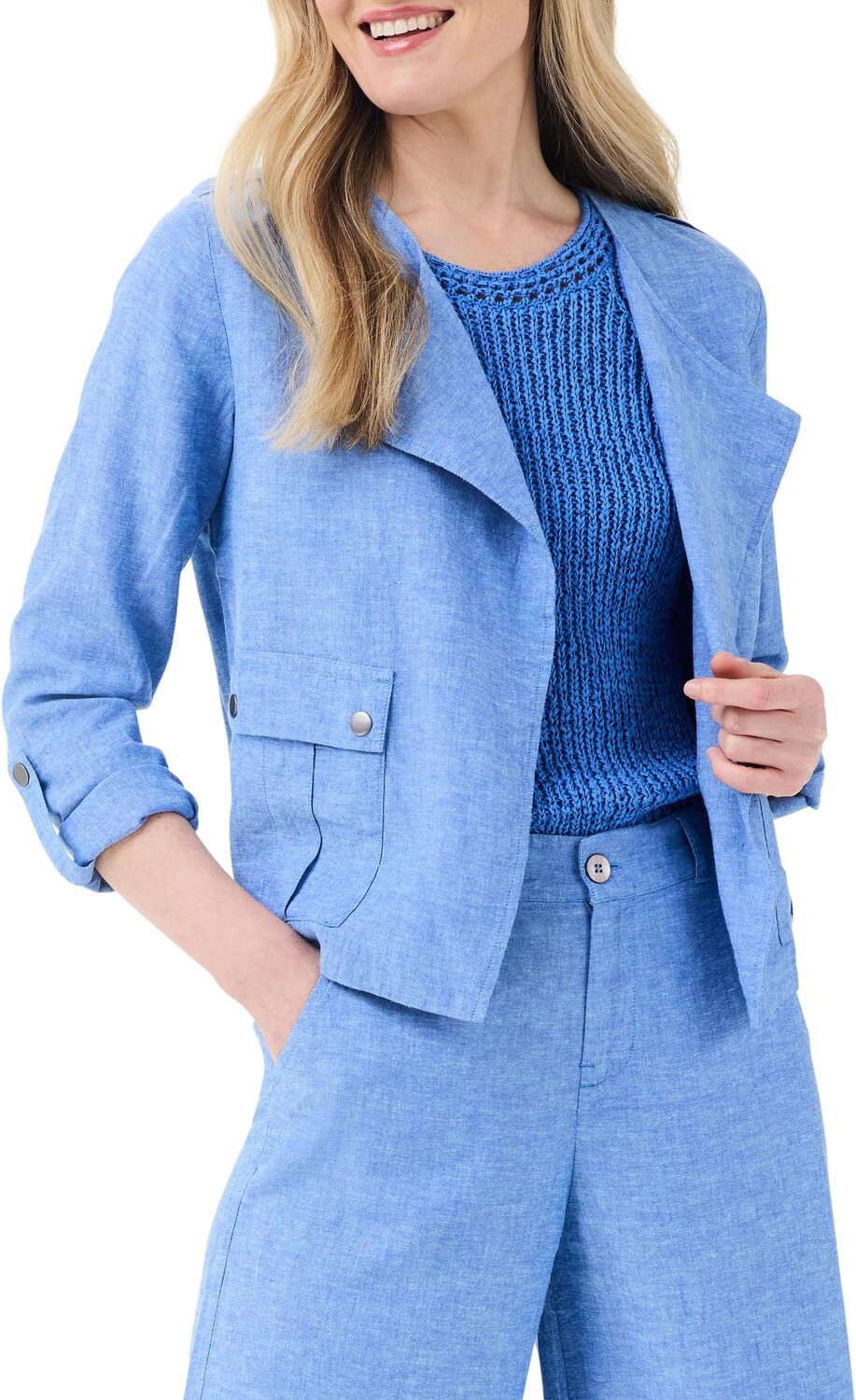

Куртка NIC+ZOE Rumba Linen Moto Jacket, цвет Blue Mix