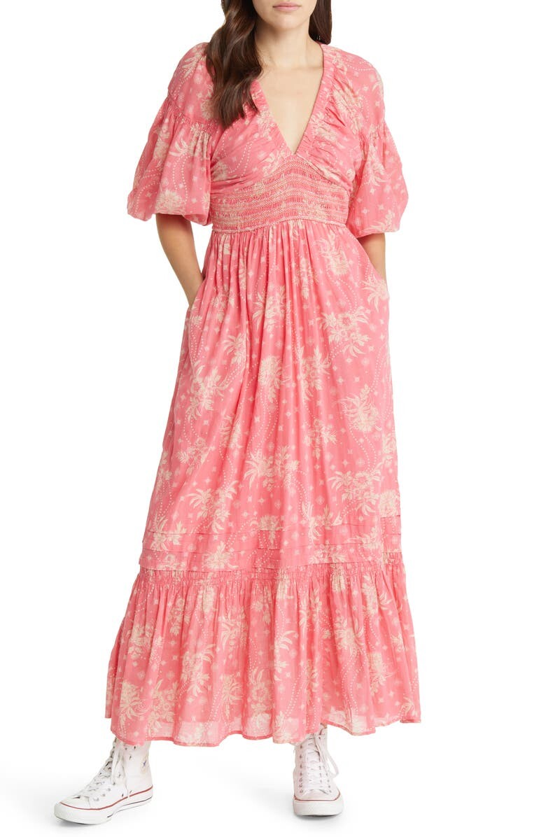 

Хлопковое платье макси с присборенным лифом Golden Hour FREE PEOPLE