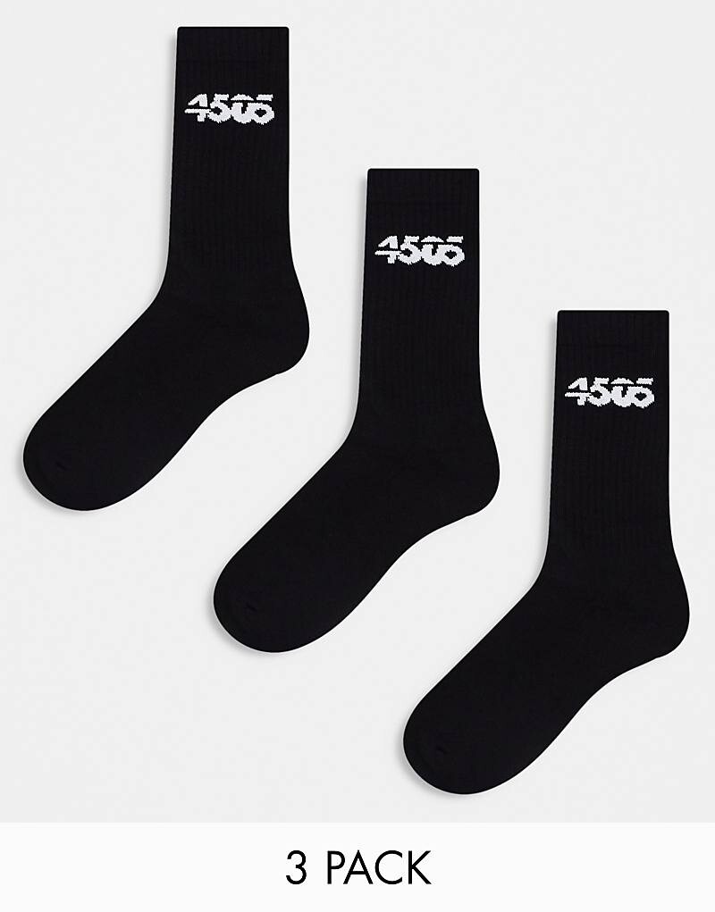 

Комплект из трех черных спортивных носков ASOS 4505