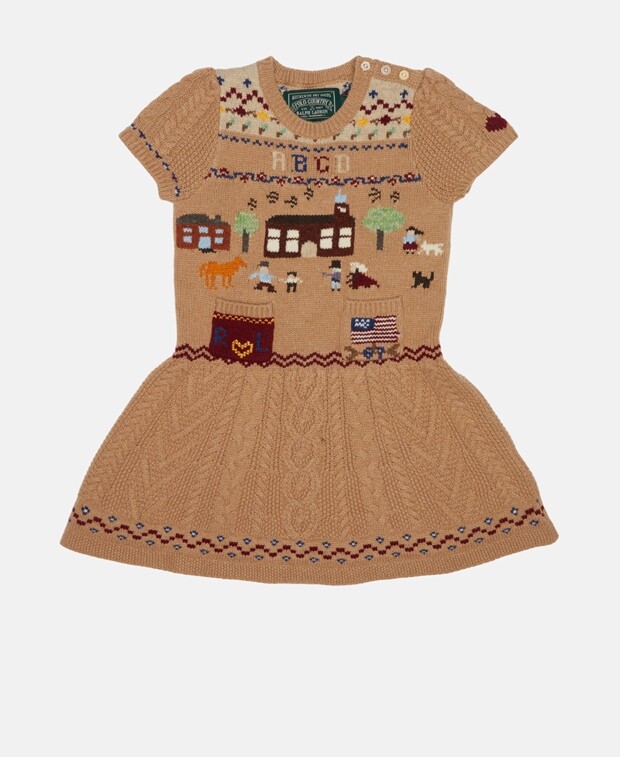 

Шерстяное платье Polo Ralph Lauren, кэмел
