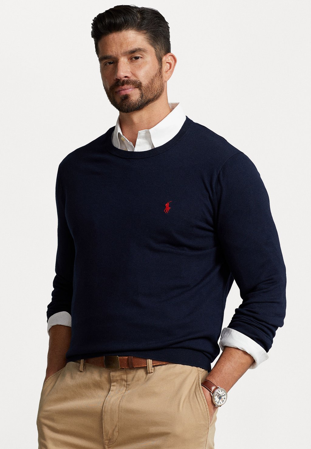 Вязаный свитер LONG SLEEVE Polo Ralph Lauren Big & Tall, цвет hunter navy