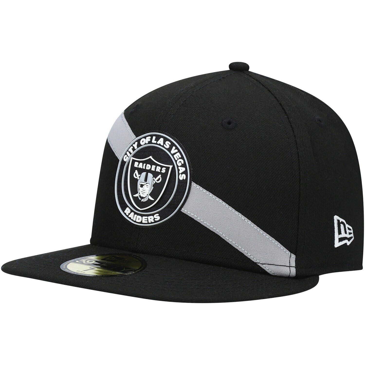 

Мужская приталенная шляпа New Era Black Las Vegas Raiders Stripe 59FIFTY