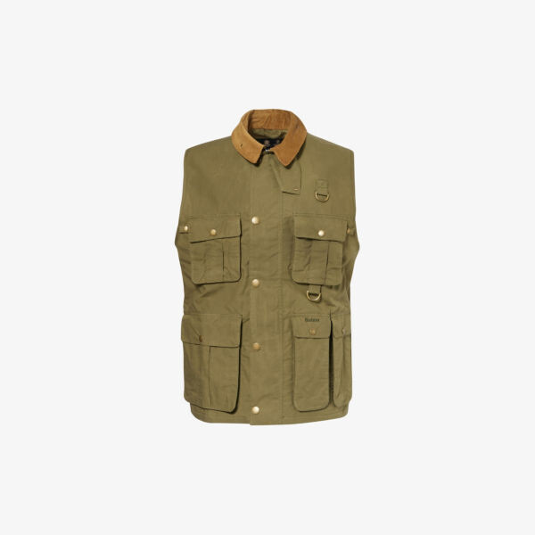 

Хлопковый жилет с множеством карманов и лямками Barbour, зеленый