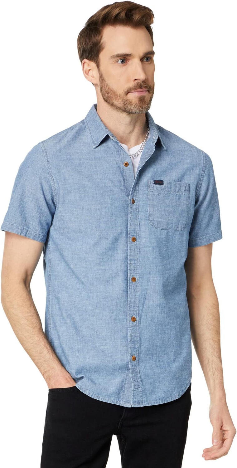 

Рубашка с коротким рукавом Vintage Loom Superdry, цвет Worn Wash Indigo