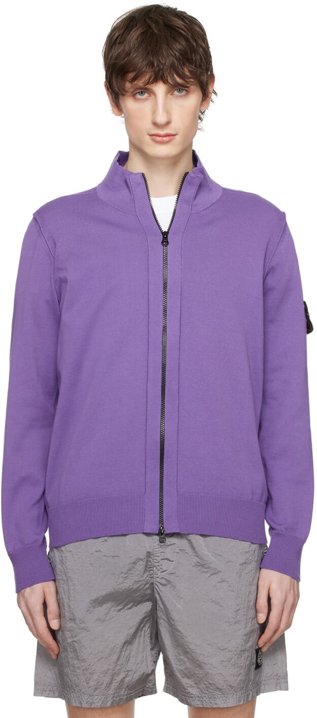 

Пурпурный свитер с нашивками Stone Island