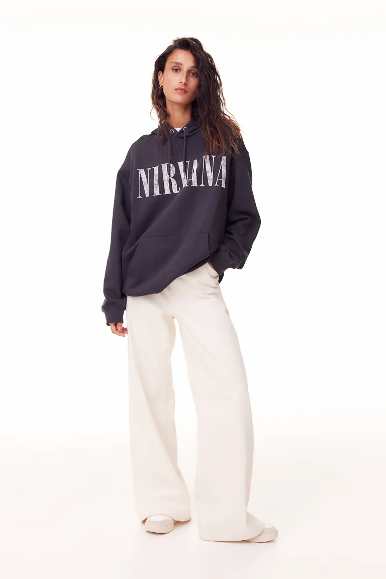

Толстовка с капюшоном и мотивом H&M, серый
